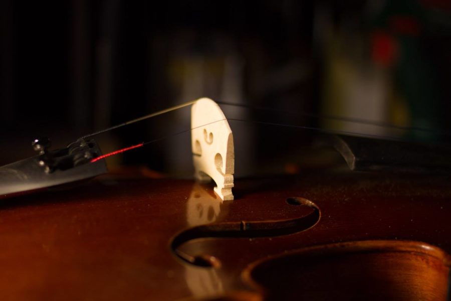 Le montage sur un violon d'étude est souvent grossier lorsque il sort de son atelier de fabrication, comme par exemple ce chevalet.